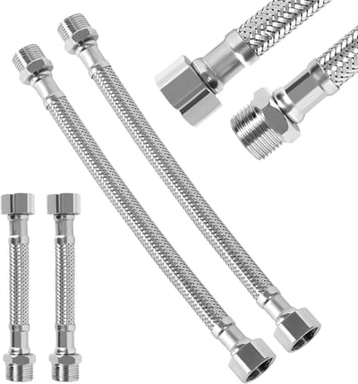 Flexibele slangset 3/8 inch - 4 stuks roestvrij staal