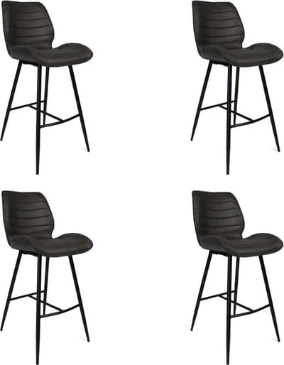 Bronx71® Industriële barkruk Morris antraciet 71 cm - Barkrukken set van 4 - barstoel