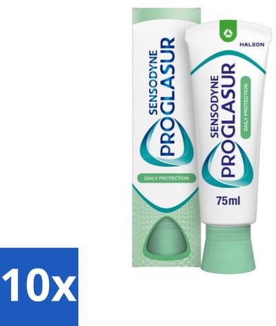10 x Sensodyne - Tandpasta - ProGlasur Daily Protection - Dagelijkse Bescherming - 75 ml - Tandpasta - Glazuurbescherming - Tanderosie - Fluoride - Dagelijkse Tandpasta