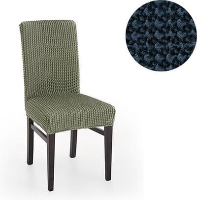 Belmarti® Stoelhoes Milos Marineblauw - Stoelhoezen voor eetkamerstoelen met hoge rugleuning - Extreme Stretch stoelhoezen - Antistatisch: geen geknetter - Ademend Katoen: geen zweten
