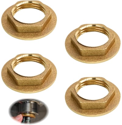 Flensmoeren set van 4, 1/2 inch messing moeren met vrouwelijke draad voor waterkranen, wastafels en sanitaire voorzieningen