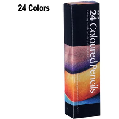 Crayons de couleur, stylos de couleur, pinceaux à mine de plomb colorée à base d'huile 24 couleurs, ensemble de papeterie, compte porte-pinceaux 24 colors