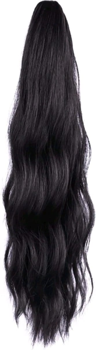 Hairextensions haarextensions extensions paardenstaart in clip zwart 50cm model 1b