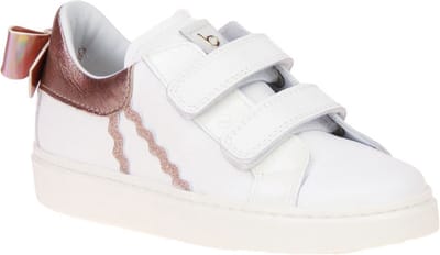 Beberlis Wit-Roze Velcroschoen
