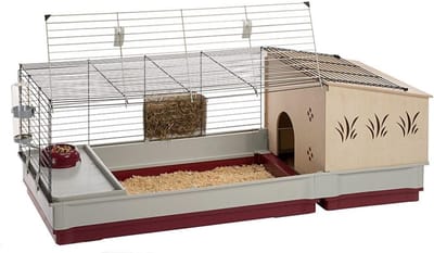 Core® Konijnenhok Binnen - Konijnenhok Met 2 Etages - Konijnenren - Crolik - 142cm x 60cm x 50cm