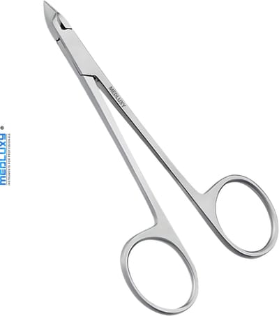 MEDLUXY® - Nagelriemtang (huid- en vellenschaartje) - 10 cm - 4 mm - RVS - MP0200 - Cuticle Cutter (Nagelriemknipper, Vellentang, verwijderen van losse nagelriemen)