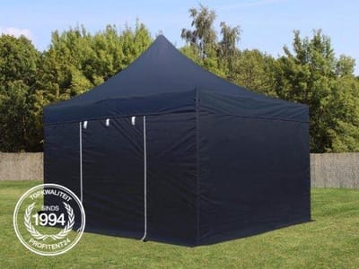 4x4 m Easy Up partytent Vouwpaviljoen met zijwanden, PROFESSIONAL alu 40mm, zwart