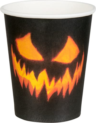 Boland - Set 10 papieren bekertjes Creepy pumpkin - Horror - Horror