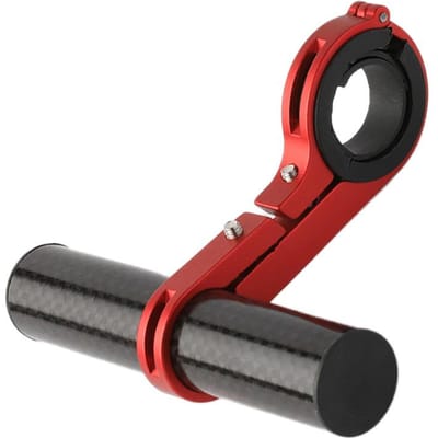 Fietsstuurverlenger Lichtgewicht Koolstofvezel Aluminiumlegering voor Telefoonhouder Lamp Red Single Clamp