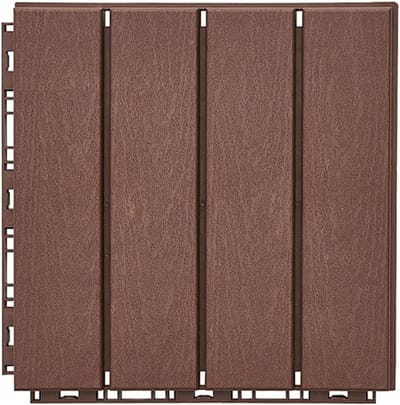 Terrastegels Plastic - Vloertegels Buiten - Balkon Decoreren - Waterafvoerend Ontwerp - 25x25cm - Roodbruin