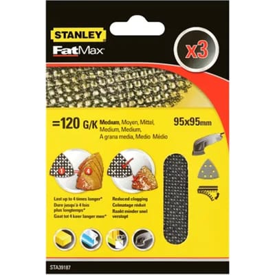 Stanley Fatmax Schuurgaas Sta39187-xj Quickfit K120 95x95mm 3 Stuks