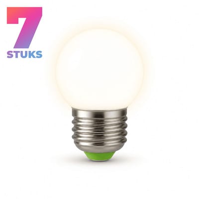 7x Globe G45 Spaarlamp E27 - 5W - Warm Wit Licht (2700K) - 800 lm - 10 jaar - Niet Dimbaar - Bespaar op energiekosten