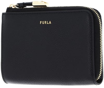 FURLA Leren kaarthouder Vitello Night Goccia Card Case Nero zwart