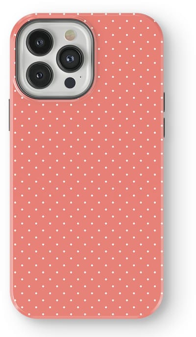 Micro Dots Tough Hoesje geschikt voor iPhone 13 Pro | Geschikt Voor Mag | Stippen Motief Backcover geschikt voor iPhone 13 Pro Soft Coral