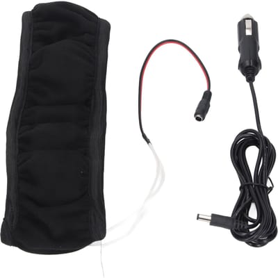 Housse Chauffante Universelle en Nylon pour Volant de Voiture pour Diamètre 38 cm black