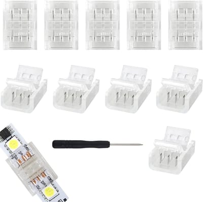 10 Stuks 3-Pin LED Verbindingsconnectoren, Snelle Verbinding voor 10mm Waterdichte en Niet-Waterdichte LED Strips, Geschikt voor WS2811 en WS2812B Verlichting