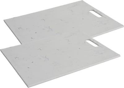 Set van 2x stuks keuken groente/fruit snijplank van kunststof wit 32 x 24 x 1 cm - Snijplanken