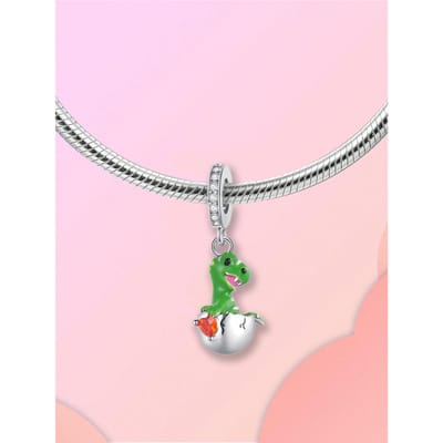 Charms Argent Cuivre Couleurs Dinosaure Charms Perles Pendentifs Pour Bracelets Authentiques Pour Femmes Bijoux DIY Cadeaux d'Amour white