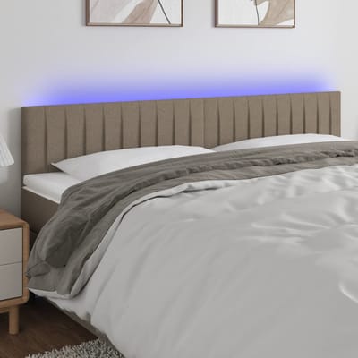 vidaXL - Hoofdbord - LED - 180x5x78/88 - cm - stof - taupe