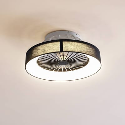 Lindby plafondventilator Mace, zwart, stil, Ø 47 cm