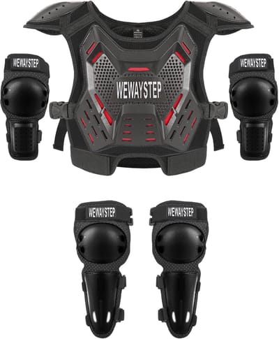 Complete Wielersport Valbescherming Set voor Kinderen - Knie, Scheen, Elleboog en Borst