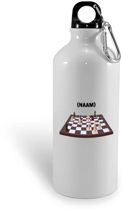 Hacebo® - Schaken met eigen naam waterfles - Schaken - Schaker - Denksport - water fles - 400ML