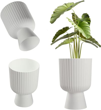 Bloempot Kelkvorm - Plantenpot Plantenschaal - Planten Buiten Zetten - Vorstbestendig Kunststof - 178 x 261 cm - Wit