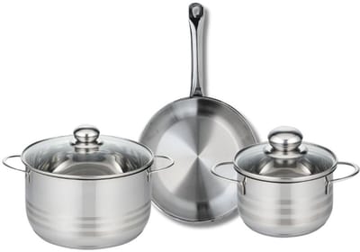 Set van 1 Koekenpan 24 cm en 2 kookpotten 16 en 20 cm Elo Profi Brillant