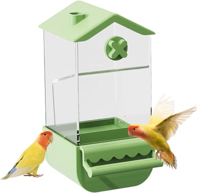 Vogelvoederautomaat, papegaaienvoedseldispenser, parkietvoedseldispenser, spatwaterdicht, valkparkiet voercontainer voor dwergpapegaaien