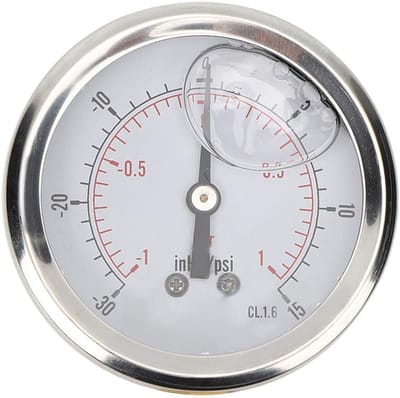 Dailygoods- Drukmanometer 68 mm - Oliegevuld - Roestvrijstalen Behuizing - IP65 Bescherming - Geschikt voor Water/Olie/Lucht/Aardgas - Hoge Betrouwbaarheid - Manometer