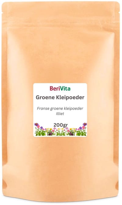 Groene Kleipoeder 200gr - Puur Illiet Poeder - Voor Klei Masker of Lichaamspakking
