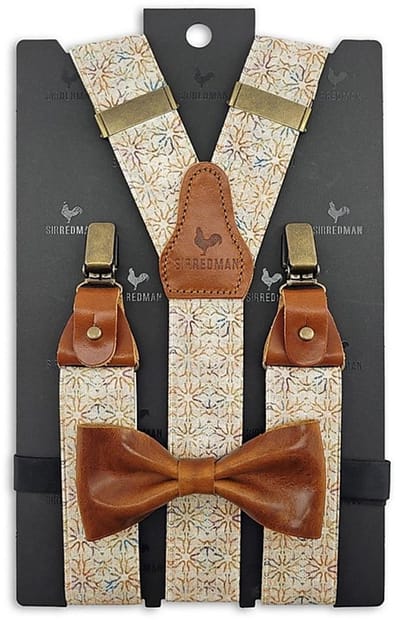 Sir Redman - Bretels met strik - bretels combi pack Firm Festival - ecru / cognac / blauw