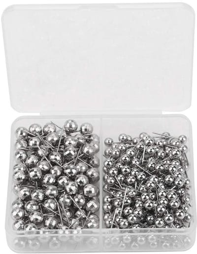 Dailygoods- Punaises 300 Stuks - Ronde Kop - Kurk Prikbord - Duurzaam Roestvrij Staal - Praktisch Gereedschap - Opbergkoffer - Naalden