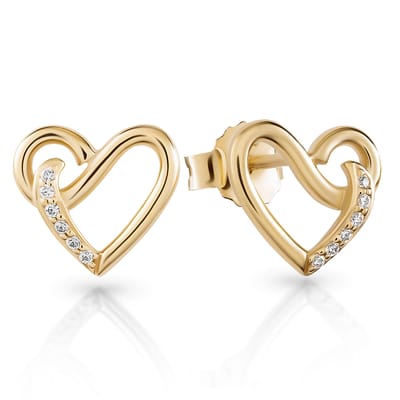 Orphelia 'Ida' Dames 925 Sterling Zilveren Set: Ketting-Pendant + Oorbellen - Gouden SET-7521/G