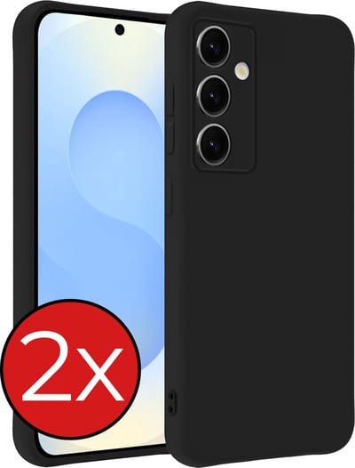 Hoesje - 2 Stuks - Geschikt voor Samsung Galaxy S25 - Sterk & Shockproof - Telefoonhoes - Back Cover - Case Siliconen - Telefoon Hoes - Zwart