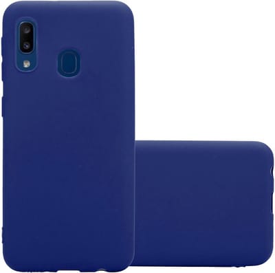 Cadorabo Hoesje geschikt voor Samsung Galaxy A10e / A20e in CANDY DONKER BLAUW - Beschermhoes gemaakt van flexibel TPU silicone Case Cover