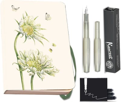 Kaweco - Bekking & Blitz - Schrijfwarenset - NOTEBOOK KLEIN 9,5X15 harde kaft groen - Vulpen Light Green Extra Fine - Met doosje vullingen