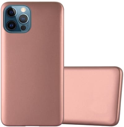 Cadorabo Hoesje geschikt voor Apple iPhone 12 / 12 PRO in METALLIC ROSE GOUD - Beschermhoes gemaakt van flexibel TPU silicone Case Cover