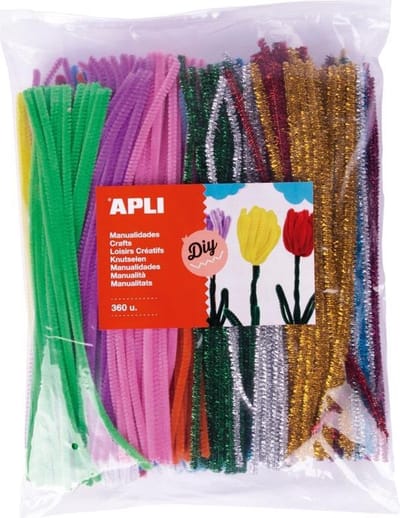 Chenille draad - Pijpenragers multicolor en metallic 360 stuks