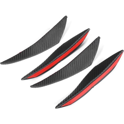 4 STUKS Auto Voorbumper Spoiler Koolstofvezel Kleur Rubber Universele Vin voor Auto Decoratie black