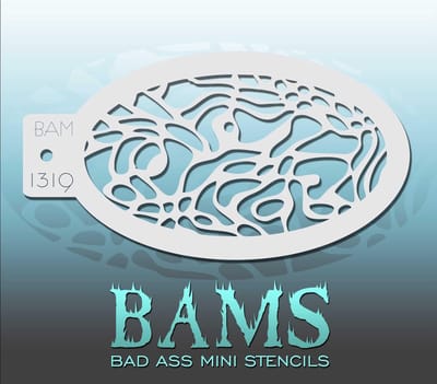 Bad Ass Stencil Nr. 1319 - BAM1319 - Schmink sjabloon - Bad Ass mini - Geschikt voor schmink en airbrush