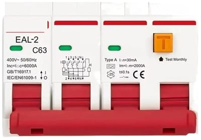 Elektronische Foutstroomonderbreker - Lekbeveiliging - Beveiliging Installaties - Type A - 30mA - Grijs