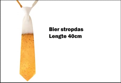 Stropdas Bier 40cm - Bier feest Apres ski Oktoberfest Carnaval gele rakker festival feest biertje