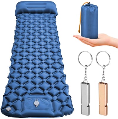 Unyqoos® Zelfopblazende Lichtgewicht Slaapmat met Voetpomp voor Kamperen en Trekking - Compact en Waterbestendig