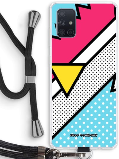 Case Company® - Hoesje met koord geschikt voor Samsung Galaxy A71 hoesje met Koord - Pop Art #3 - Telefoonhoesje met Zwart Koord - Bescherming aan alle Kanten en Over de Schermrand