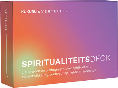 Vertellis Spiritualiteitsdeck - KUKURU x Vertellis - Kaartendeck met 101 Vragen over Spiritualiteit, Betekenis en Verbinding - Coachkaarten voor Volwassenen