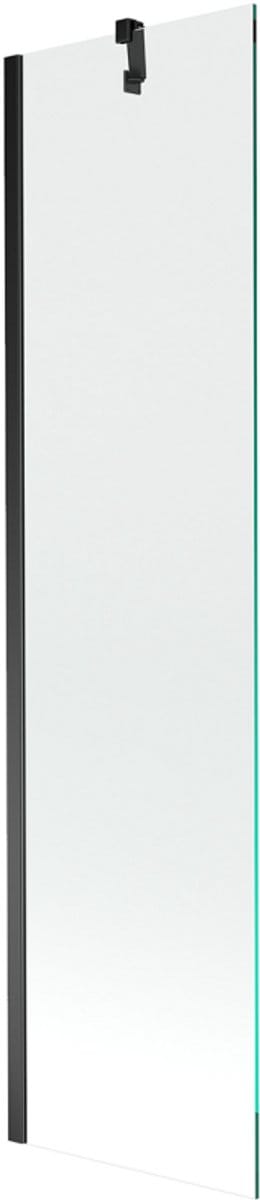 Mexen Next badwand scherm 1-delig 50 x 150 , transparant, zwart - 895-050-000-00-00-70
