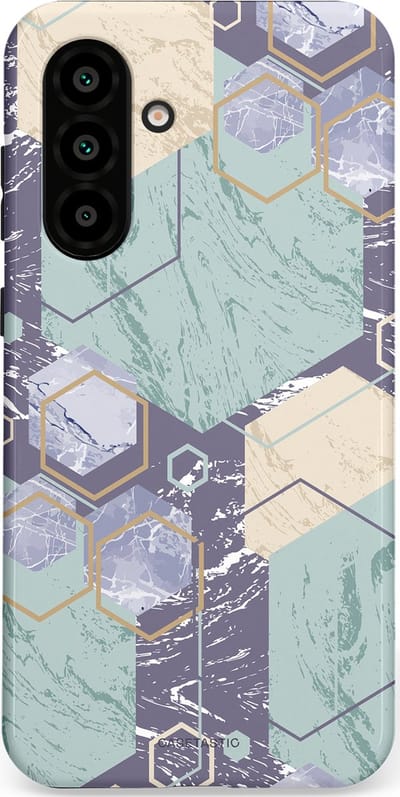 Casetastic hoesje geschikt voor Samsung Galaxy A36 / Samsung Galaxy A56 - Dubbellaagse bescherming - Veerkracht - Fashion Case - Zilver Crème