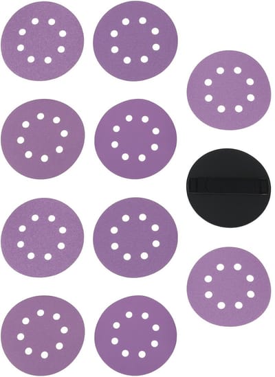 Dailygoods- Schuurschijven 125 mm - 10 Stuks - 8 Gaten - Draagbaar Schuimkussen - Korrel 60/80/120/240/320 - Flexibel Ontwerp - Slijpschijven