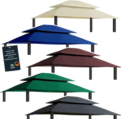 vervangingsdak voor paviljoen 3x4 meter waterdicht materiaal: Panama PCV Soft 370 g/m2 extra sterk model 7 3x4 groen